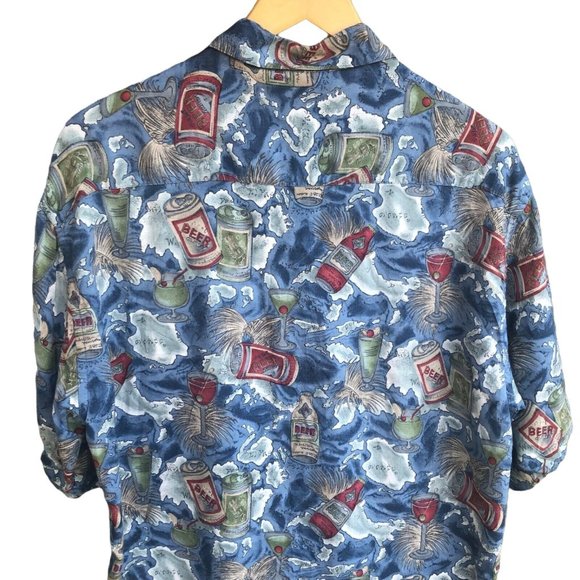 Vintage 90's Campia Moda Aloha Shirt with Beer cans and Cocktails - Picture 7 of 9